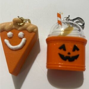 Bath & Body Works Pumpkin Pie and Jack-O'-Lantern Charms - Orange and White